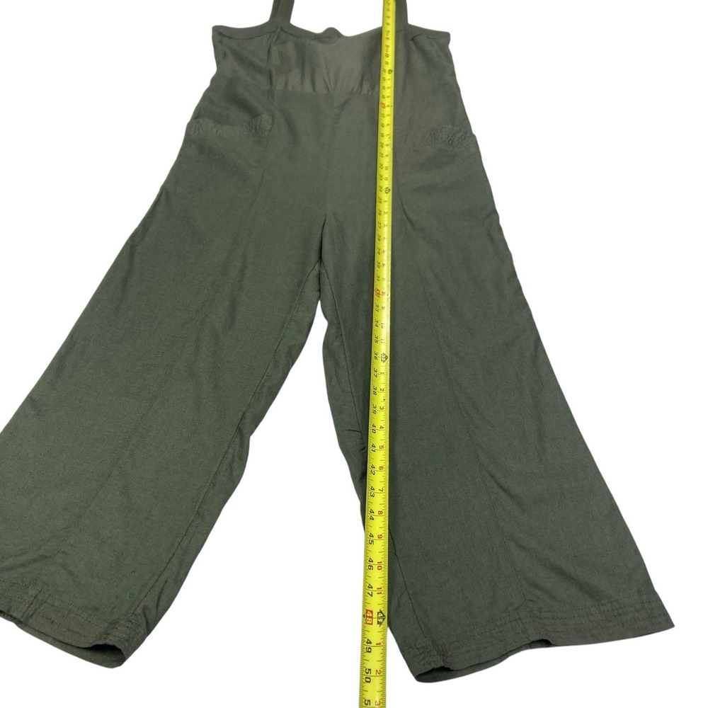 Nicole Miller Olive Green Wide-Leg Ribbed Jumpsuit - Picture 10 of 14